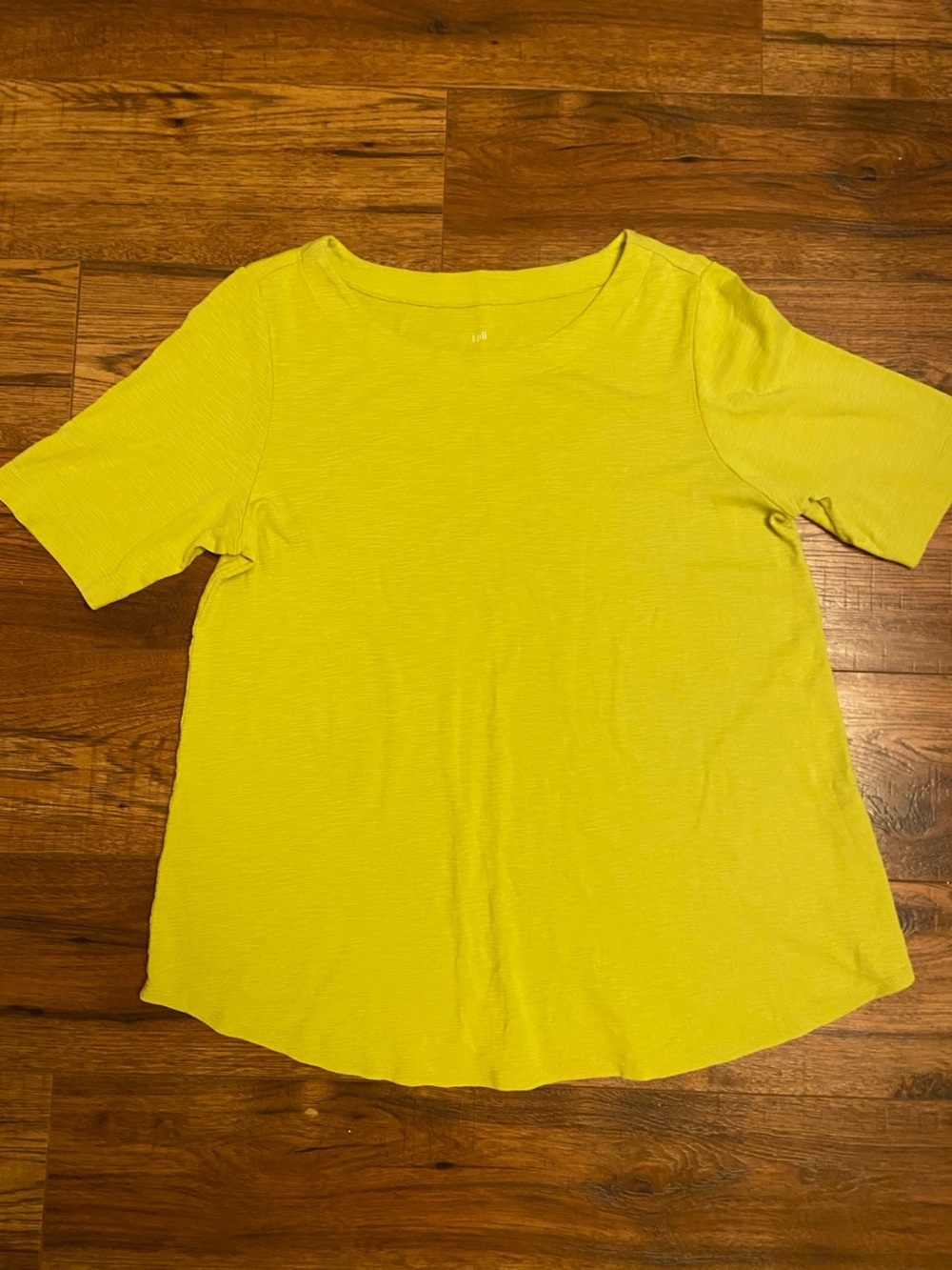 J Jill Top Women's Size M Pima Cotton Slub Scoop Neck Side Slit Tee Short Sleeve